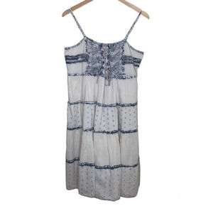 Shana K Tiered Sundress Size S Smocked Lined Cottage Core Ruffles Crochet NEW‎